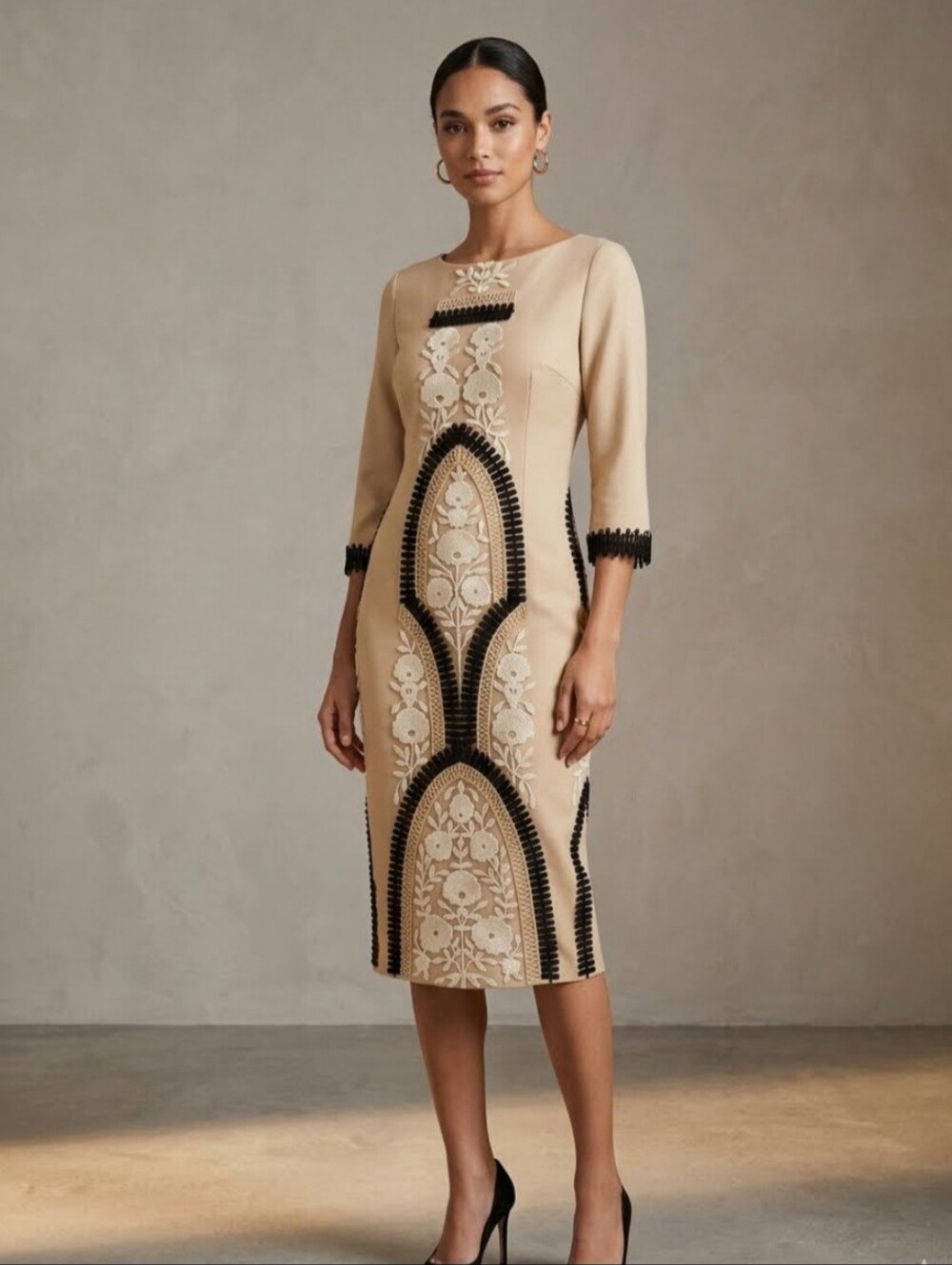 Iren Klaire De Luxe (Ukraine) Embroidered Midi Dress.Size 36 EU / 4 US. Women's.